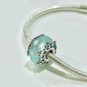 Pandora Winter Blue Snowflake Murano Charm